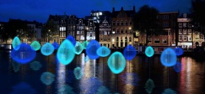Impressie Holon Light (Michiel Martens & Jetske Visser), een van de topwerken van deze editie van Amsterdam Light Festival