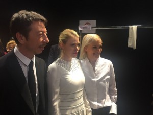 Barbara Berlusconi, CEO of AC Milan, guest at Valentino Fashion Show in Paris with the stylists Grazia Chiuri e Pierpaolo Piccioli. (PRNewsFoto/A.C. Milan Spa)